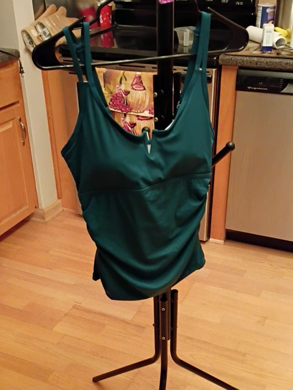 Zaful Teal Double-Strap Keyhole One-Piece Swimsuit